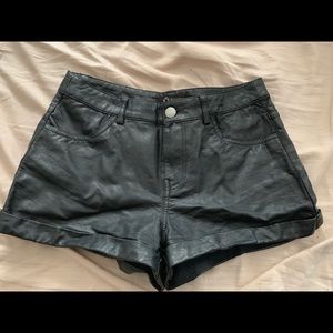 Forever 21 high waisted leather shorts